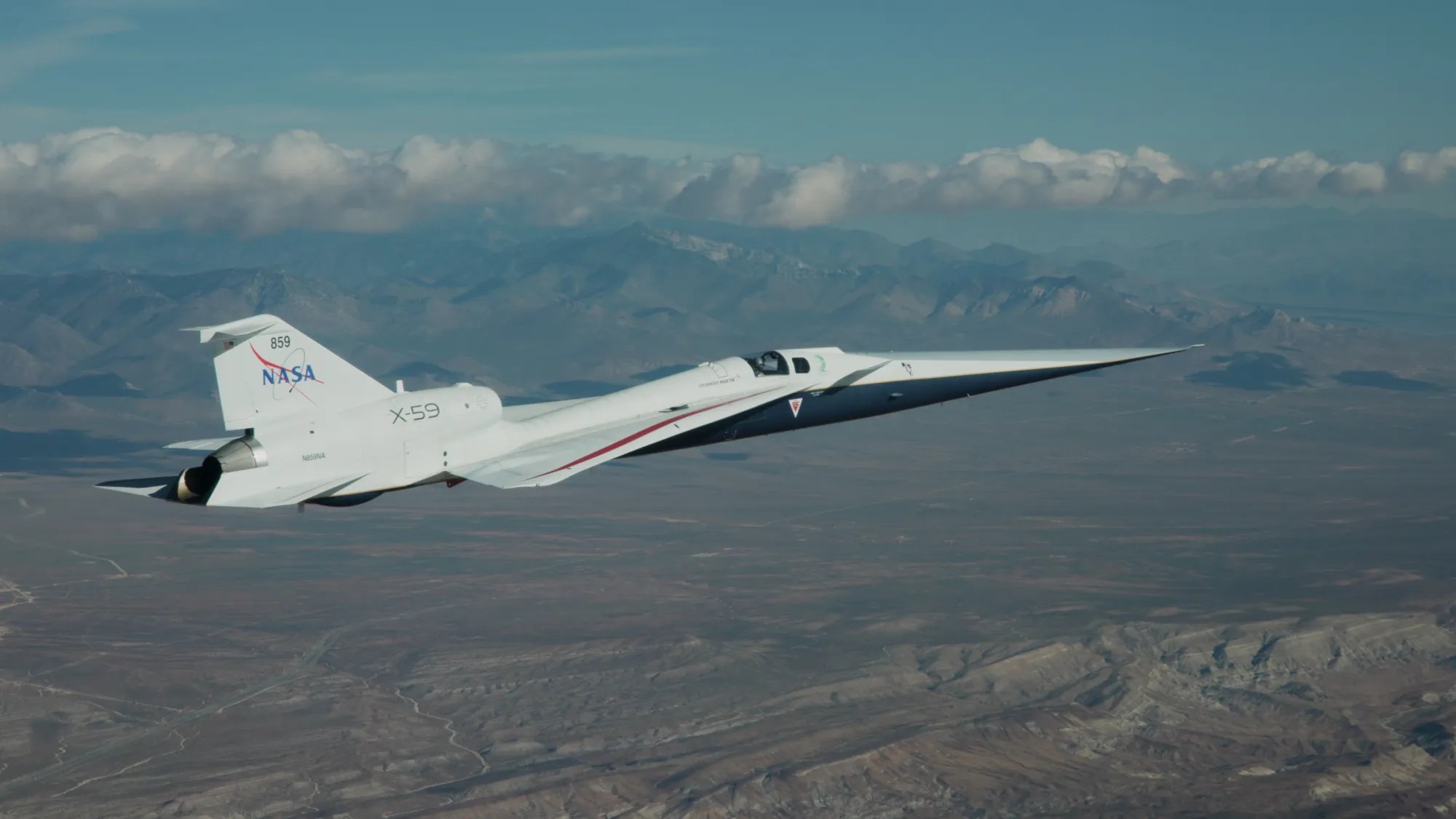 NASA's X-59 Quiet Supersonic Aircraft Completes Wheel-Up Flight Tests