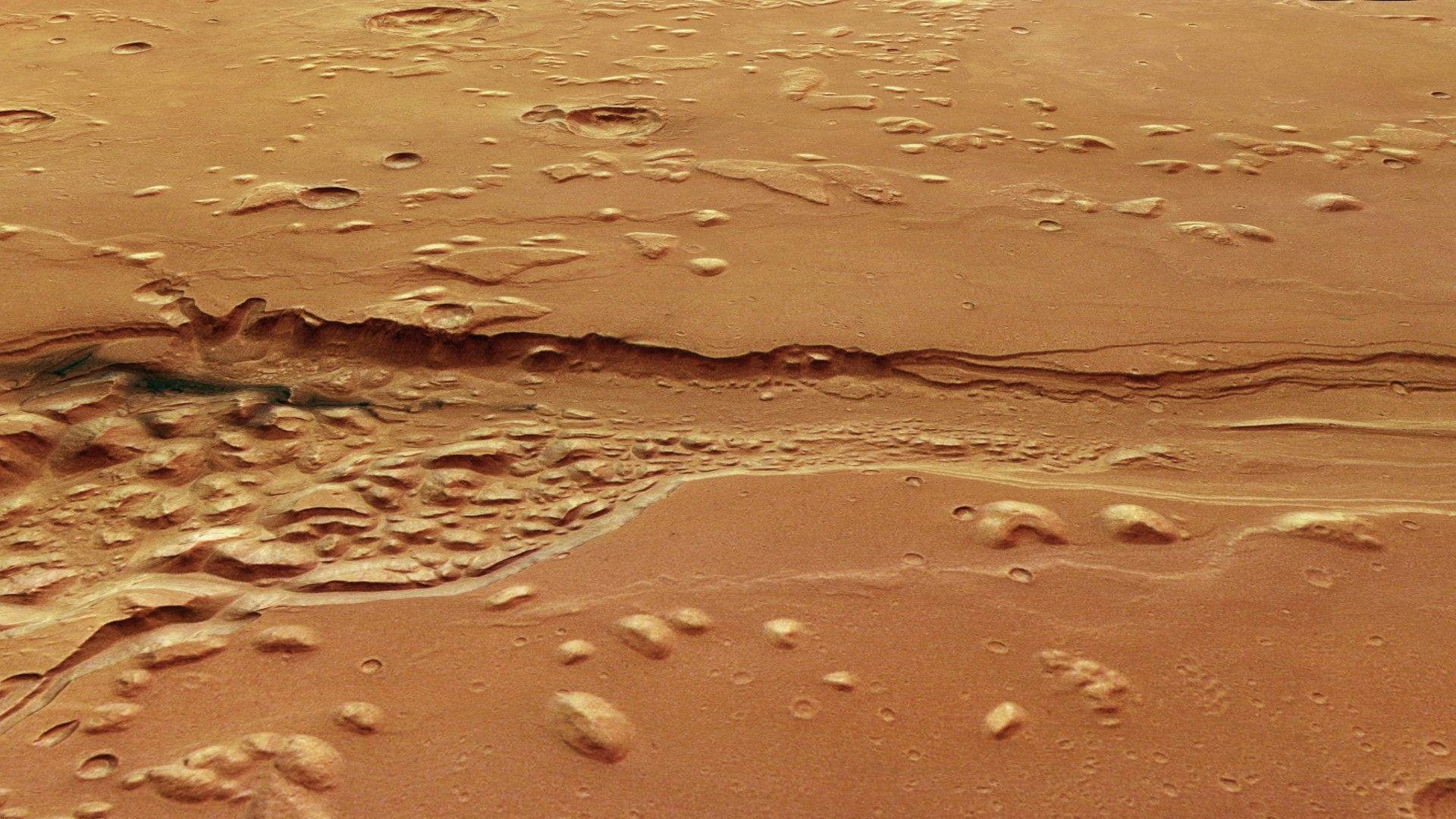 Mars Express Orbiter Releases Stunning Images of Ancient Flood Carved Terrain